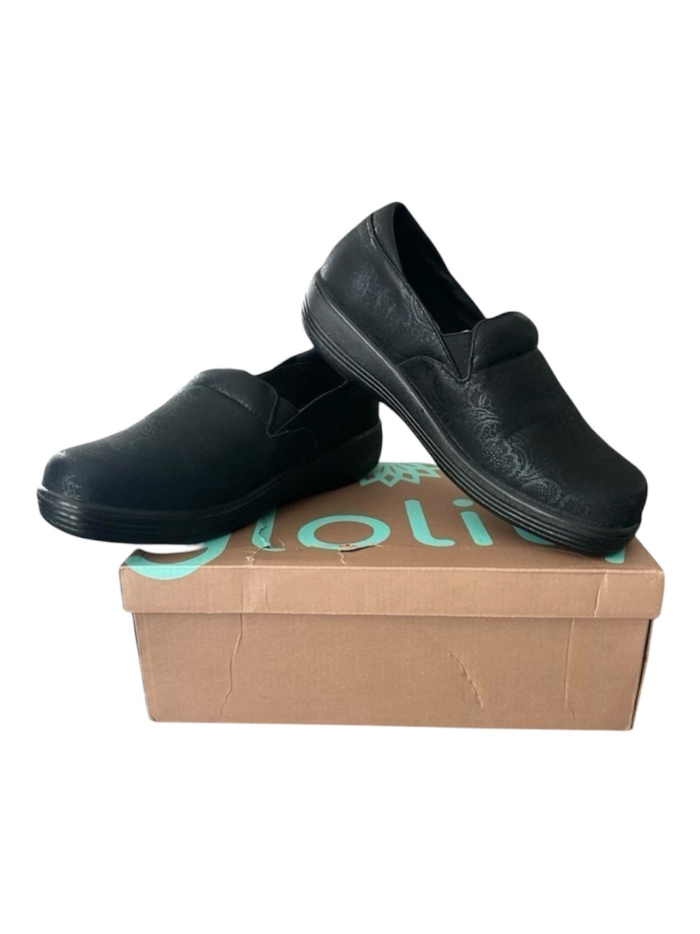 Glolily Kate Black Lace Clogs Slip On Nursing Work Comfort Shoes Women Size 9.5⁠